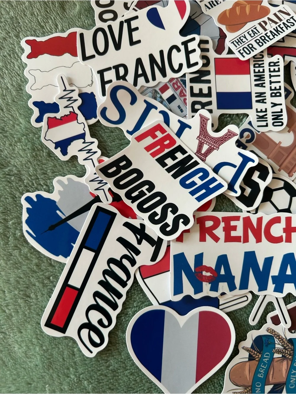 45 Love France Paris Stickers Water Bottles Travel Laptop Luggage French Flag